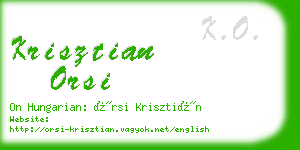 krisztian orsi business card